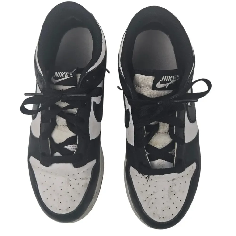 Youth Nike Dunk Low Panda Sneakers Black White Size 3Y
